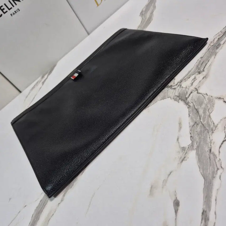 [BUNJANG] Thom Browne Pebble Grain Black Clutch Bag / (정품) 톰브라운 페블 그레인 블랙 클러치 백