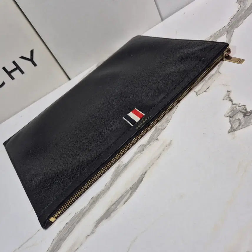 [BUNJANG] Thom Browne Pebble Grain Black Clutch Bag / (정품) 톰브라운 페블 그레인 블랙 클러치 백