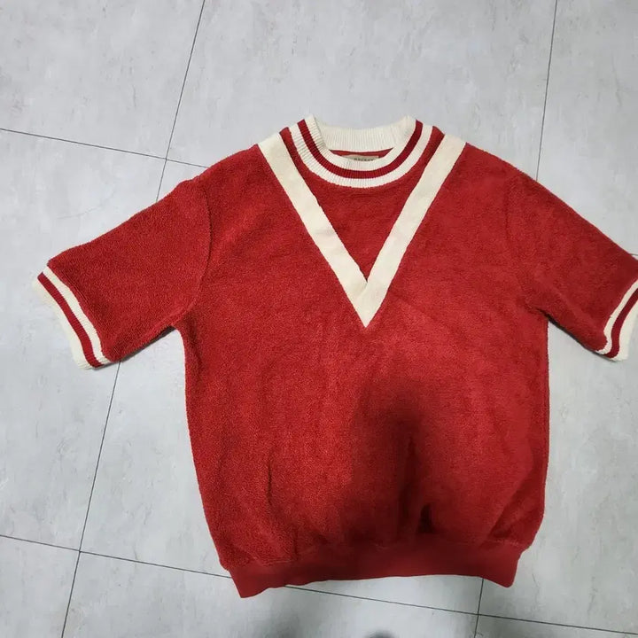 [BUNJANG] Burberry Red Towel T-shirt / 버버리 레드 반팔 타월 티셔츠