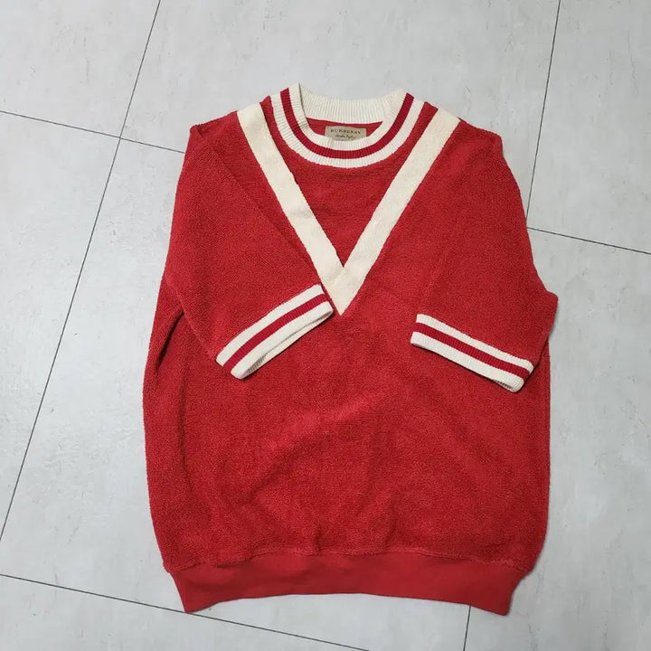 [BUNJANG] Burberry Red Towel T-shirt / 버버리 레드 반팔 타월 티셔츠