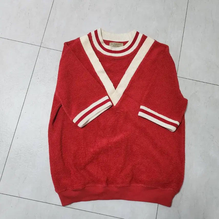 [BUNJANG] Burberry Red Towel T-shirt / 버버리 레드 반팔 타월 티셔츠