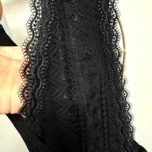 [BUNJANG] Mine Black Lace Wrap Dress / 마인블랙 레이스 랩 스타일 원피스