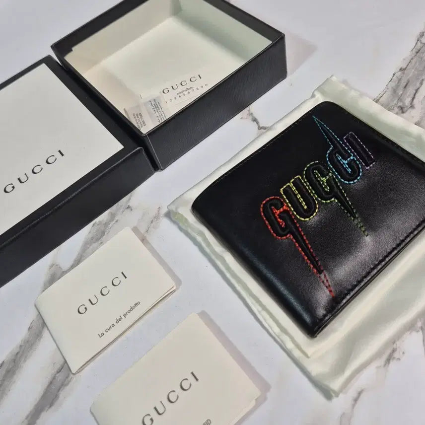 [BUNJANG] Gucci Blade Embroidery Bi-fold Wallet / (정품) 구찌 블레이드 자수 반지갑