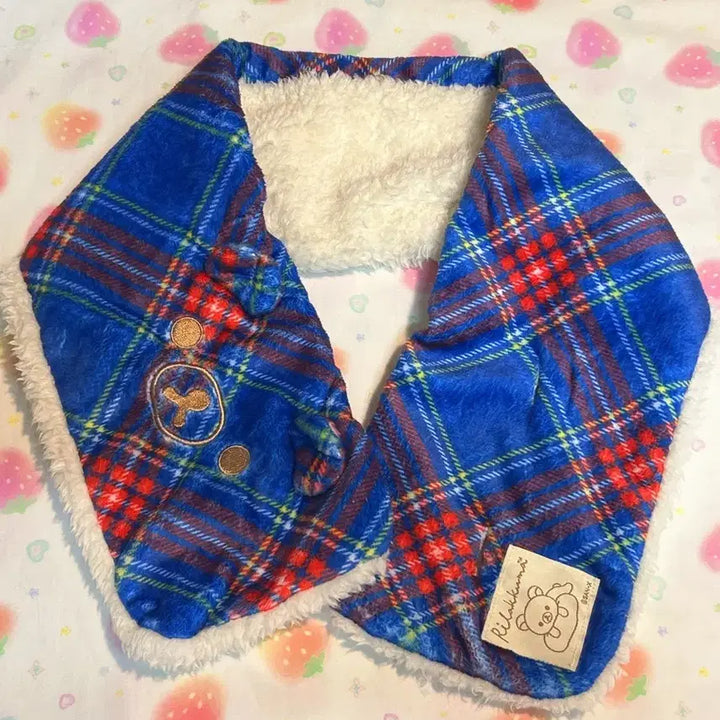 [BUNJANG] Rilakkuma Check Neck Warmer Muffler / (파격할인) 리락쿠마 체크 넥워머 머플러 목도리