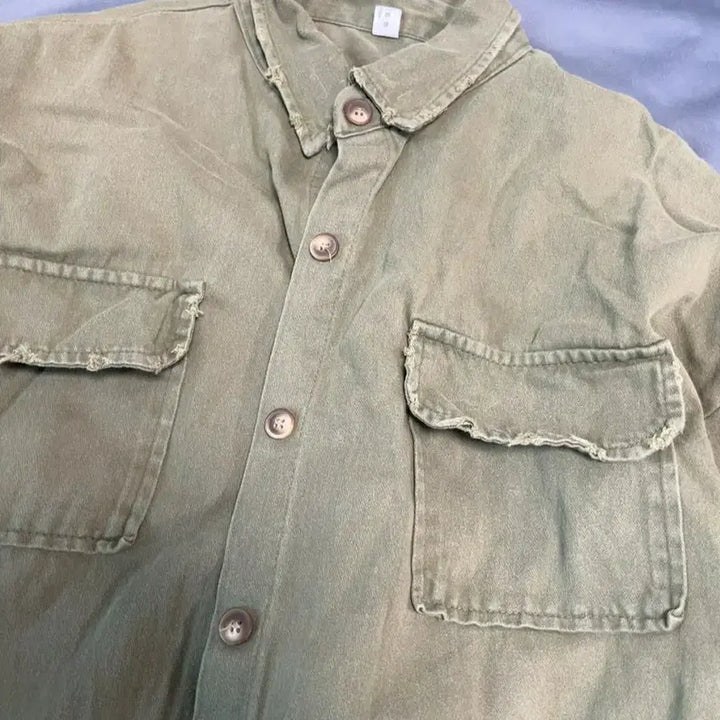 [BUNJANG] Khaki Vintage Style Shirt Jacket / 카키색 셔츠형 빈티지 자켓느낌 셔츠 남방