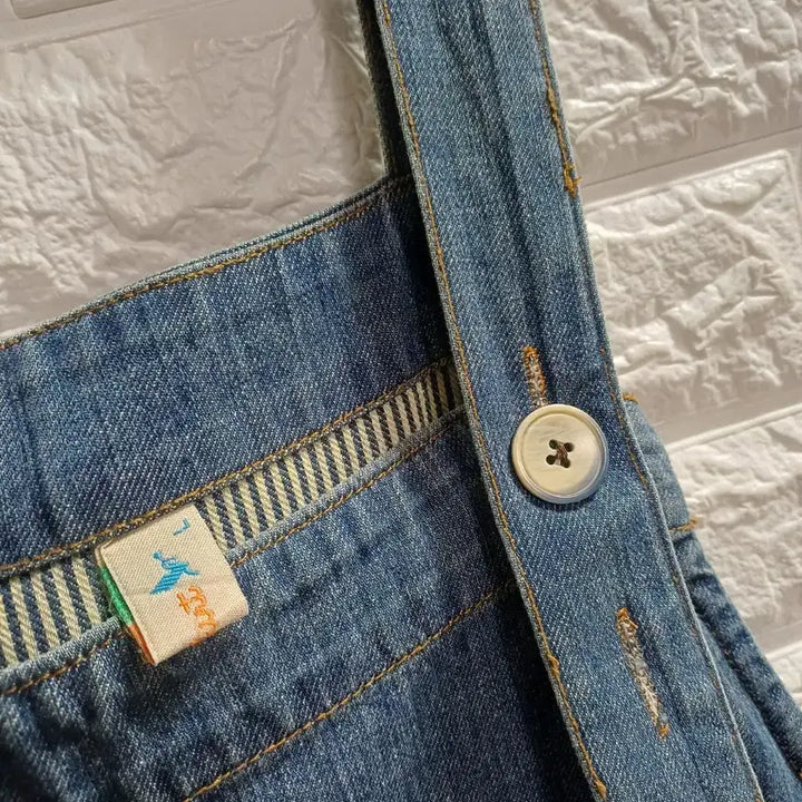 [BUNJANG] L. Denim Stripe Jumpsuit / L. 데님 스트라이프배색 점프수트