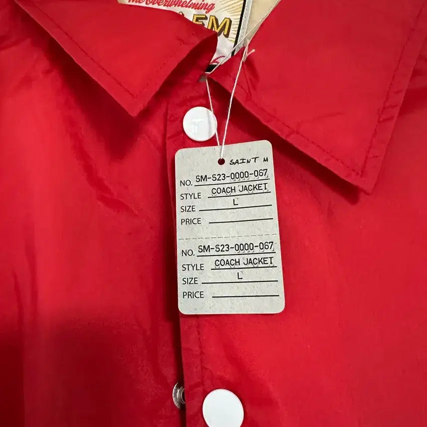 [BUNJANG] Saint Michael Red Coach Jacket (Size L) / 세인트미카엘 레드 코치 자켓 (새제품L)
