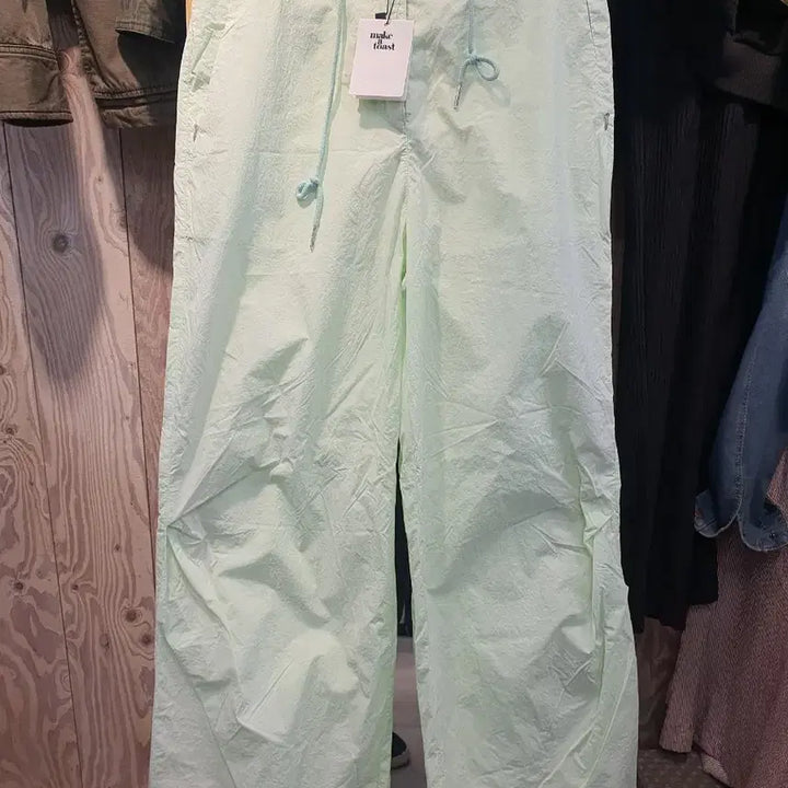 [BUNJANG] MAKE A TOAST Nylon Wide Pants M Mint / [새상품] 메이크어토스트(MAKE A TOAST) 나일론 와이드 팬츠 M