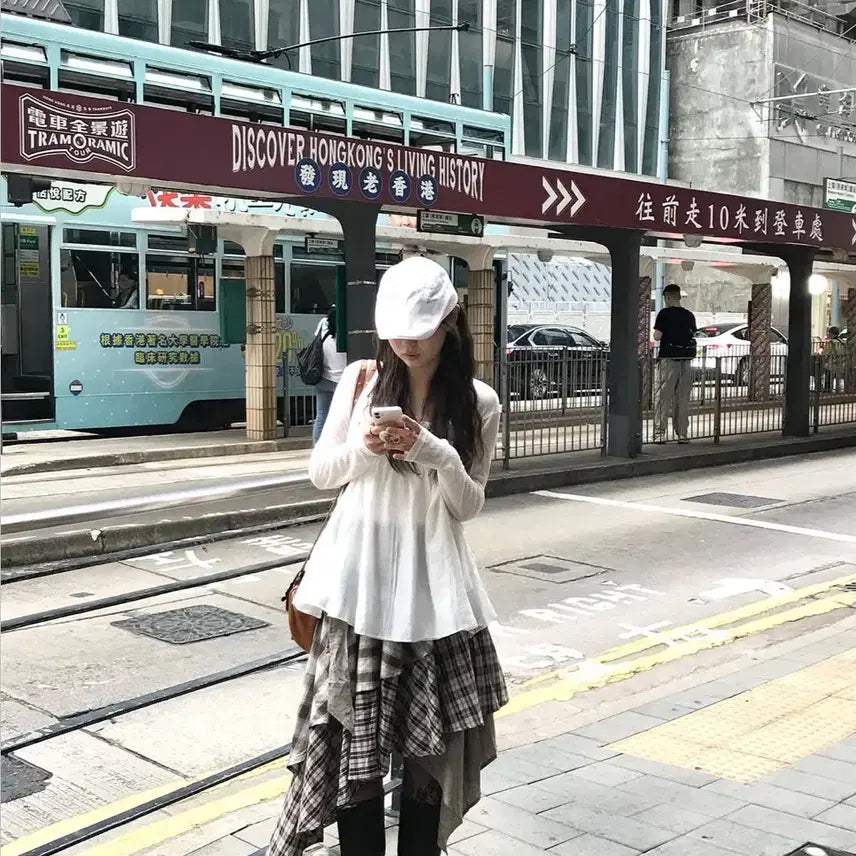 [BUNJANG] Sizzle Sure Layered Check Skirt / 시즐 슈어 레이어드 체크스커트