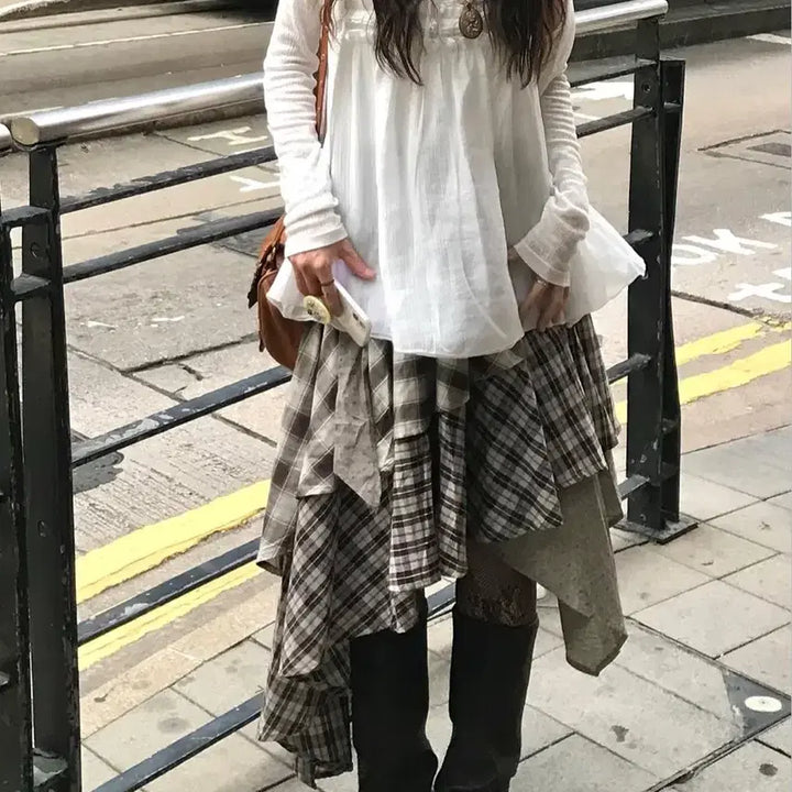 [BUNJANG] Sizzle Sure Layered Check Skirt / 시즐 슈어 레이어드 체크스커트
