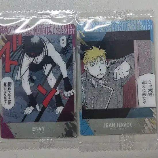 [BUNJANG] Fullmetal Alchemist Havoc &amp; Envy Wafer Card Bundle Set / 강철의 연금술사 웨하스 카드 (진 하보크, 엔비)