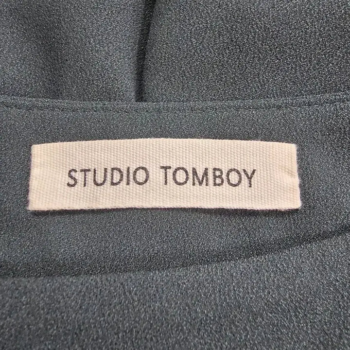 [BUNJANG] Studio Tomboy Dark Green Pleated Wide Pants / 스튜디오톰보이 다크그린 플리츠 와이드 팬츠 (1904)