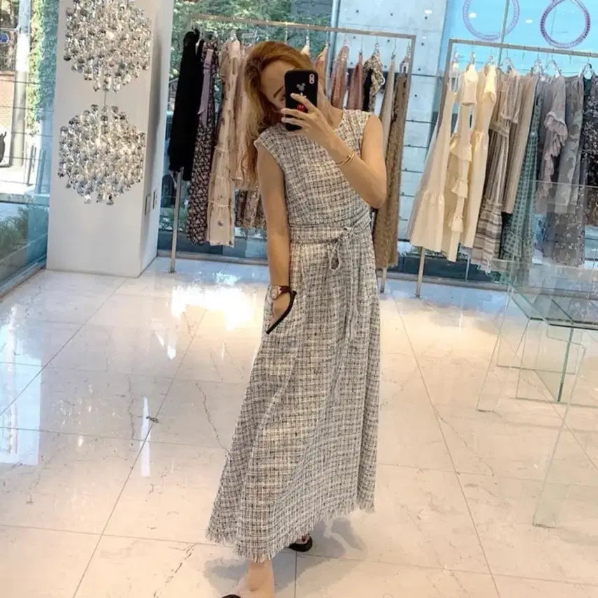 [BUNJANG] C.H.ORIN Wataroku Tweed Dress / 씨호린 와타로쿠 트위드 드레스
