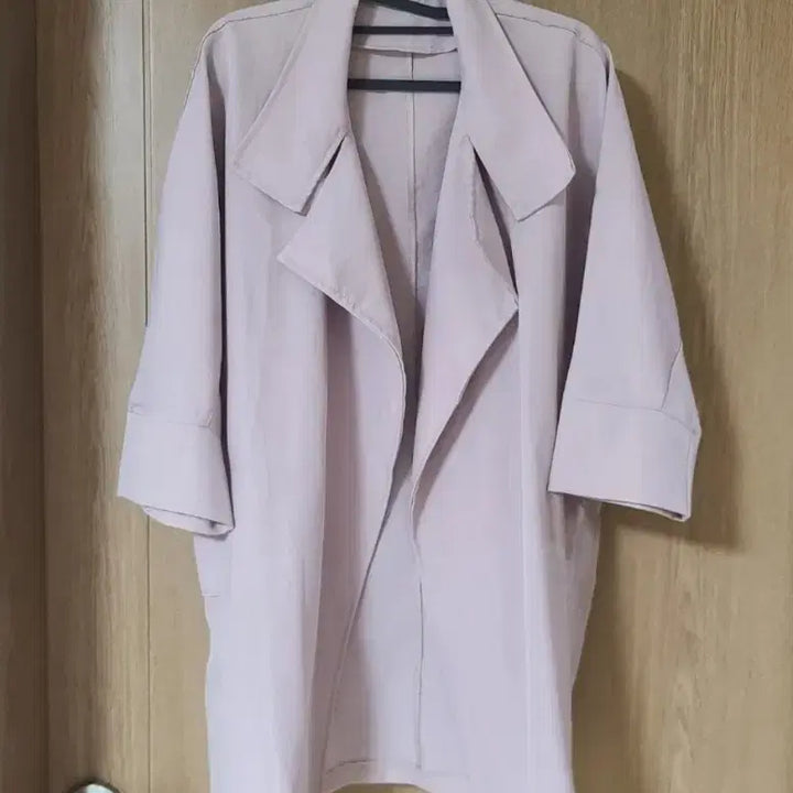 [BUNJANG] Pink Open Long Cardigan Jacket (Size 77) / 여성 핑크색 오픈형 롱 가디건 자켓 77사이즈