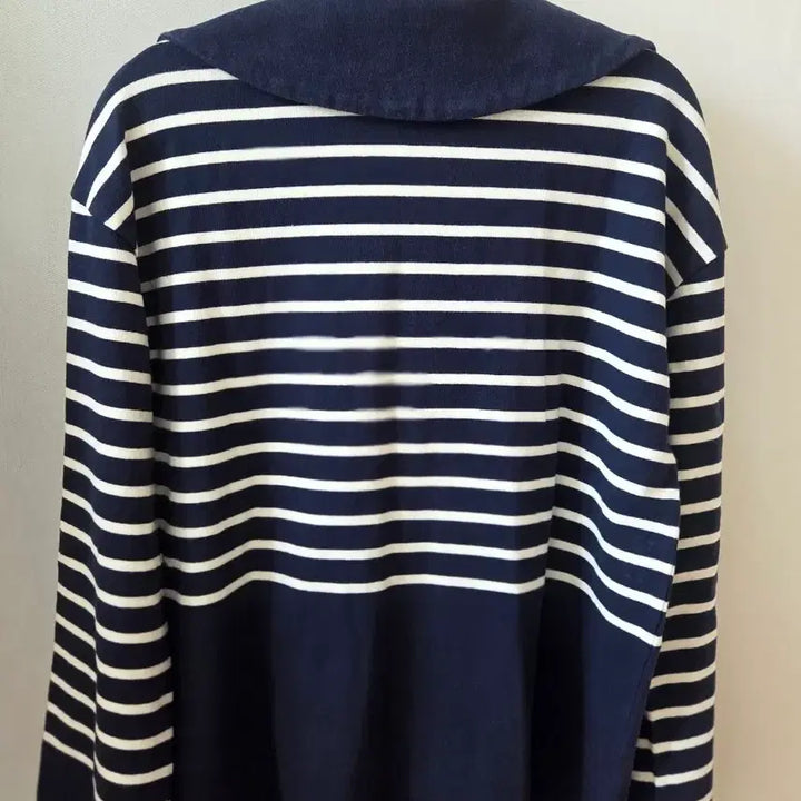 [BUNJANG] Pola &amp; Alice Stripe Big Collar T-Shirt / 폴앤앨리스 스트라이프 빅카라 티셔츠