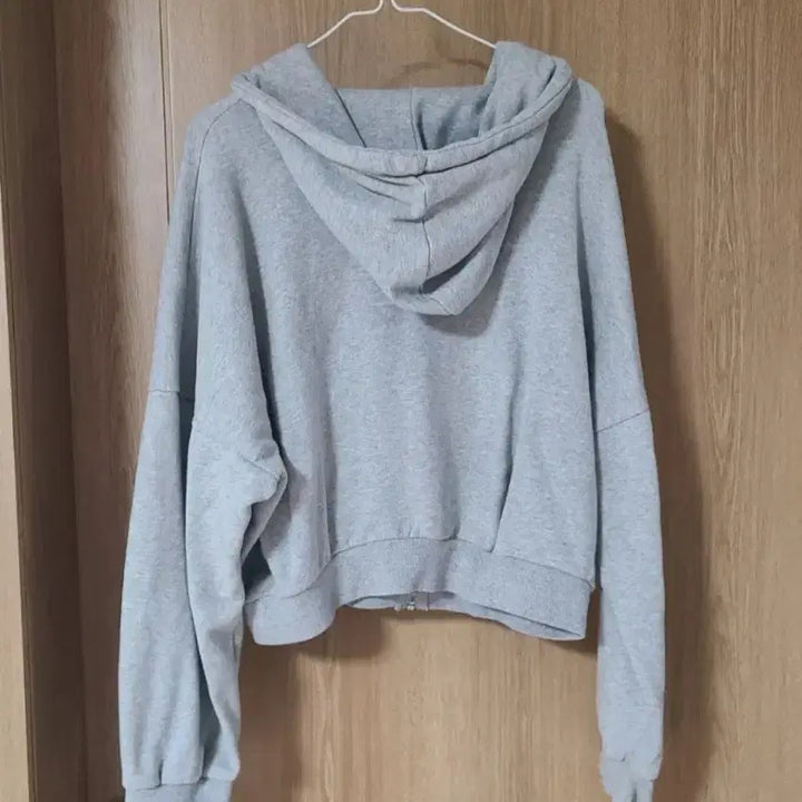 [BUNJANG] Gray Crop Hoodie Zip-up Jumper / 여성 그레이 크롭 후드 집업 점퍼 55~77사이즈