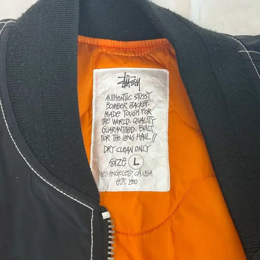 [BUNJANG] Stussy Reversible MA-1 Bomber Jacket Black L / 스투시 빌트 리버시블 봄버 ma-1 자켓 블랙 L