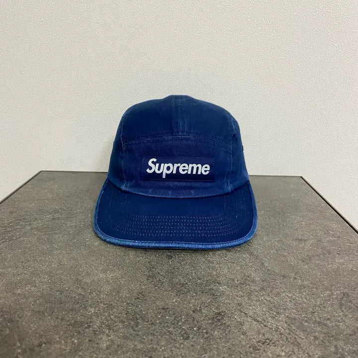 [BUNJANG] Supreme Box Logo Camp Cap Washed Indigo Navy Hat / (OS) 슈프림 박스로고 캠프캡 모자 워시드 인디고 네이비