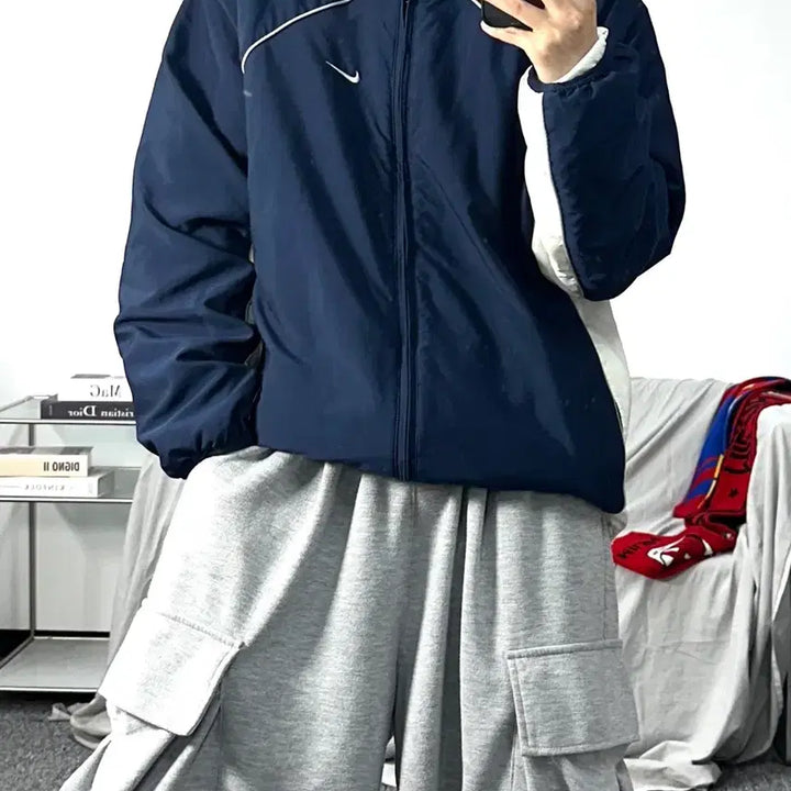 [BUNJANG] Nike 90s Navy Windbreaker Jumper M / 나이키 90s 네이비 바람막이 점퍼 M