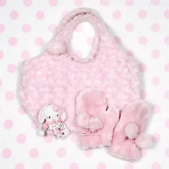 [BUNJANG] Jinri Vintage Japanese Fur Bag / 진리 인스타 빈티지 일본 털 가방 백 핑크