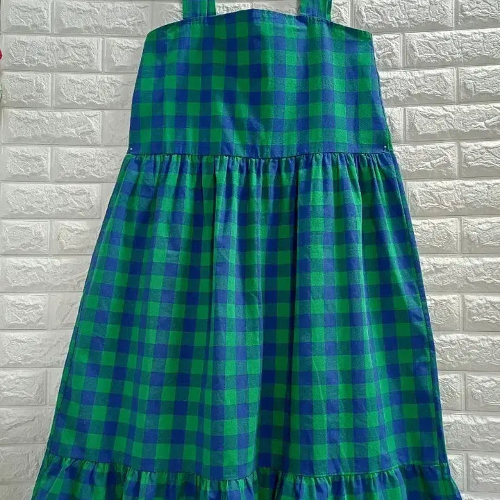 [BUNJANG] Checkered Bustier Long Dress / 체크 뷔스티에 롱원피스