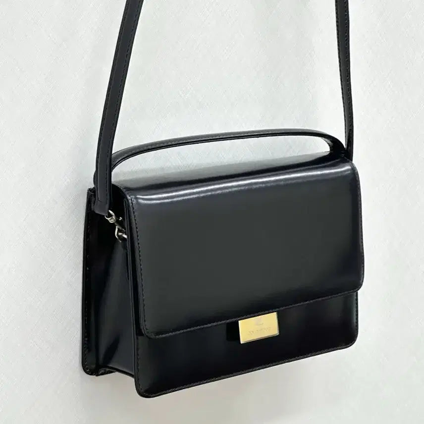 [BUNJANG] Courreges Black Leather Square Handbag / courreges / 꾸레쥬 블랙 스퀘어 핸드백