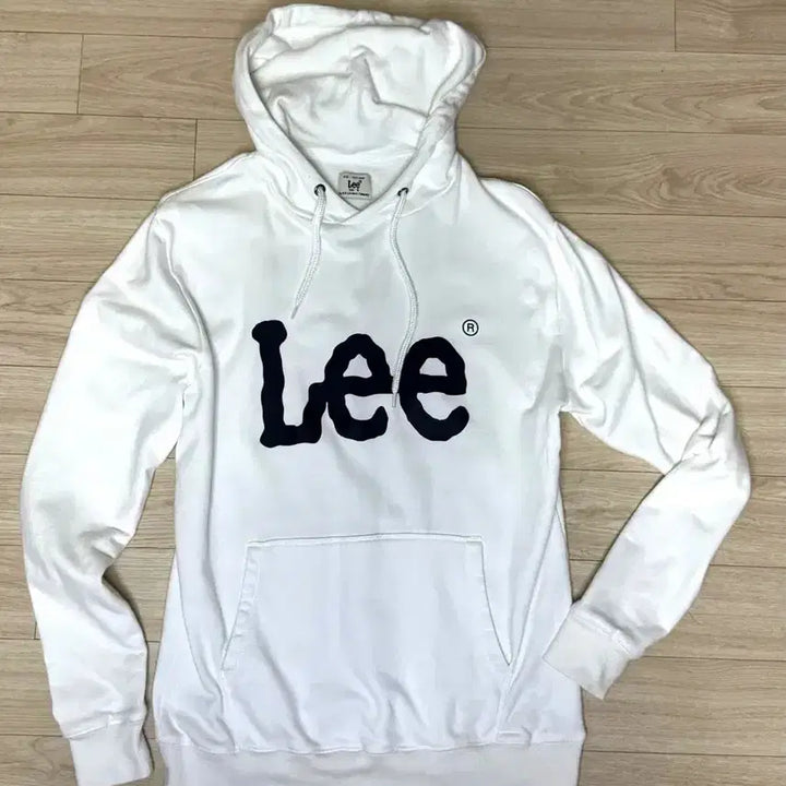 [BUNJANG] Lee Big Logo White Hoodie S (100% Cotton) / Lee 빅로고 화이트 후드티 S (100% 코튼)
