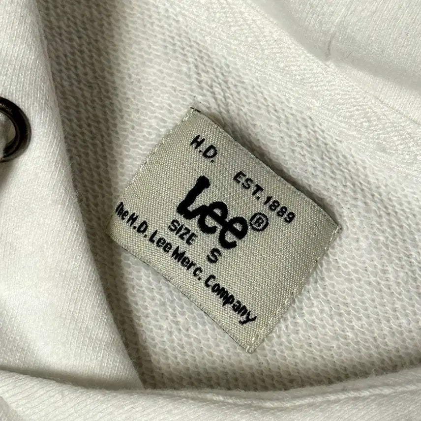 [BUNJANG] Lee Big Logo White Hoodie S (100% Cotton) / Lee 빅로고 화이트 후드티 S (100% 코튼)