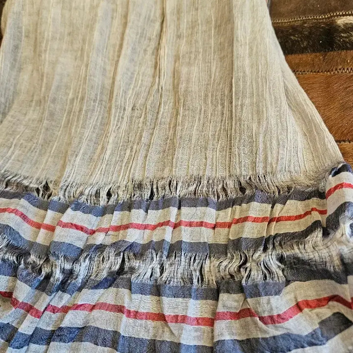 [BUNJANG] Italian Silk Cotton Stripe Scarf / made in Italy 실크 코튼 머플러