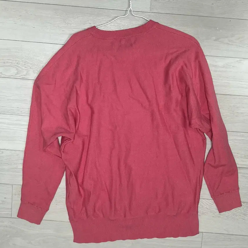 [BUNJANG] Pink Round Neck Knit Sweater / 핑크 라운드넥 니트 (얇은 소재)