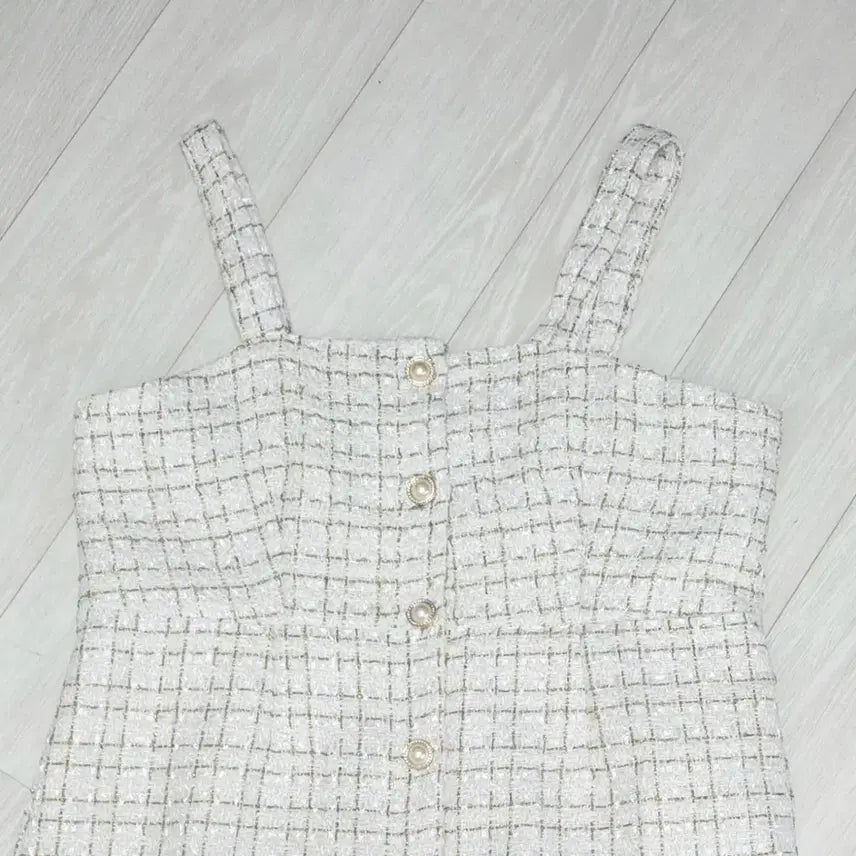 [SOLD OUT] ㅁ새상품ㅁ 진주단추 트위드 원피스