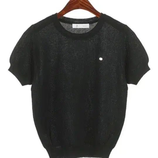 [BUNJANG] Korean Black Knit Top with Pendant / 국산 팬던트 장식 니트 블랙
