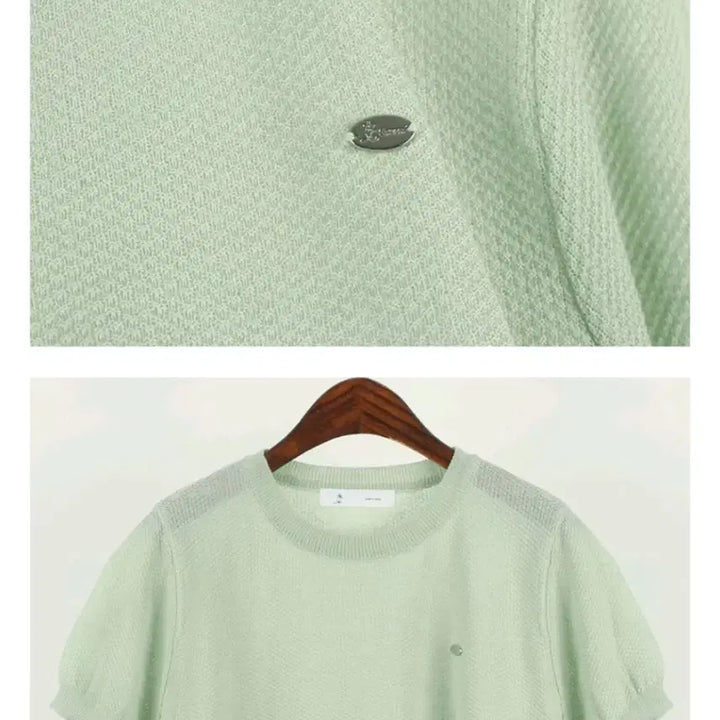 [BUNJANG] Korean Black Knit Top with Pendant / 국산 팬던트 장식 니트 블랙