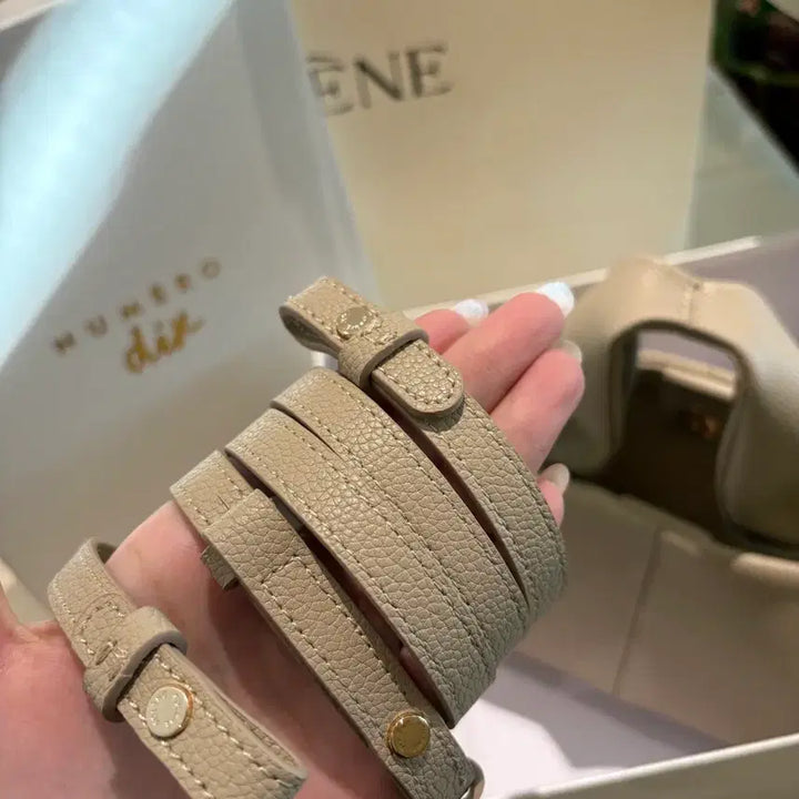 [BUNJANG] Polene Clutch Shoulder Bag Beige Leather Women&
