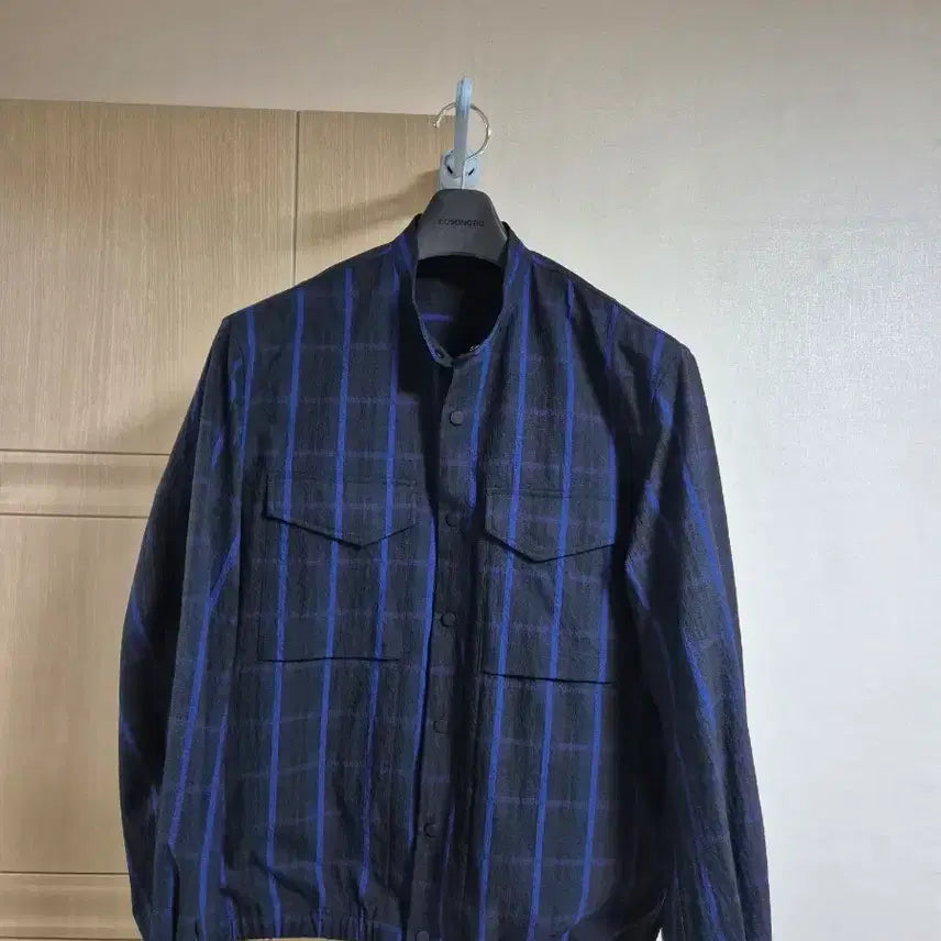 [BUNJANG] SIEG Blue Check Blouson Jacket / 지크 블루 체크 셔츠 블루종 자켓
