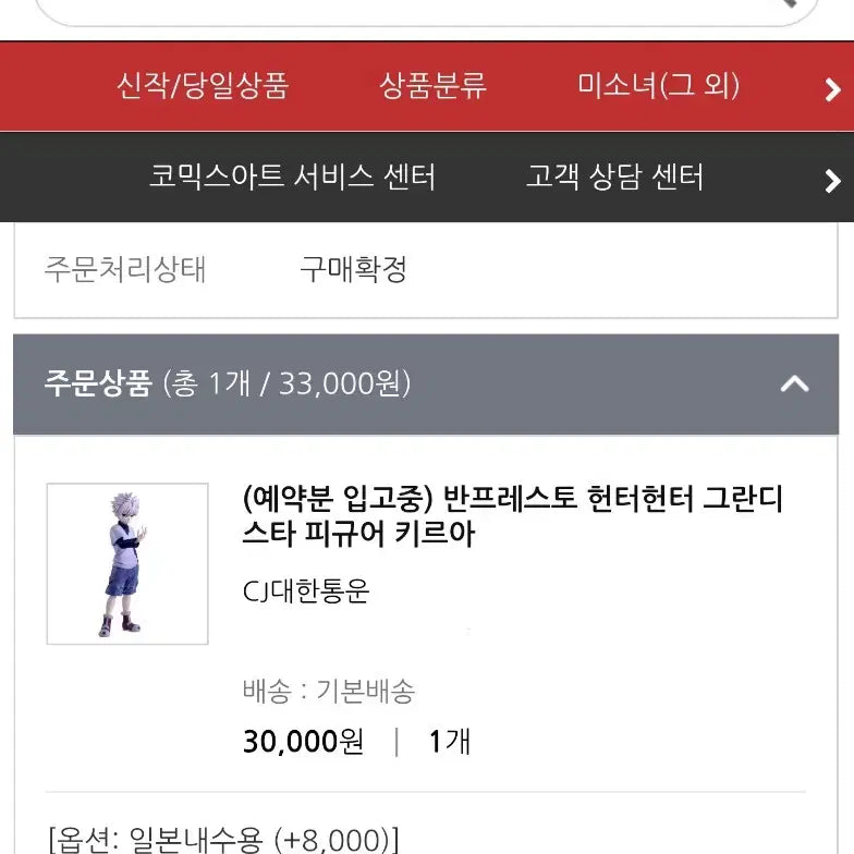 [BUNJANG] Banpresto Hunter x Hunter Grandista Killua Figure / 반프레스토 헌터헌터 그란디스타 피규어 키르아