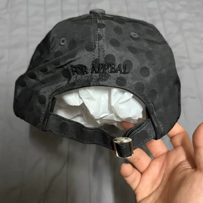 [BUNJANG] For:fill Dot Ball Cap Charcoal / 포어필 러브 볼캡 도트 차콜