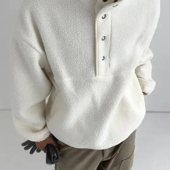 [SOLD OUT] 양털 오버 후리스 아노락 버튼 단추 (새상품)