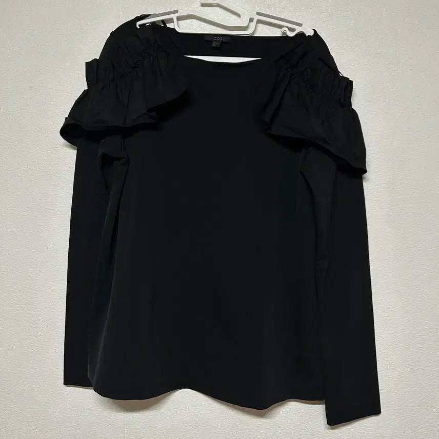 [BUNJANG] COS Frill Long Sleeve T-Shirt Black S / 코스 프릴 긴팔티 s 블랙
