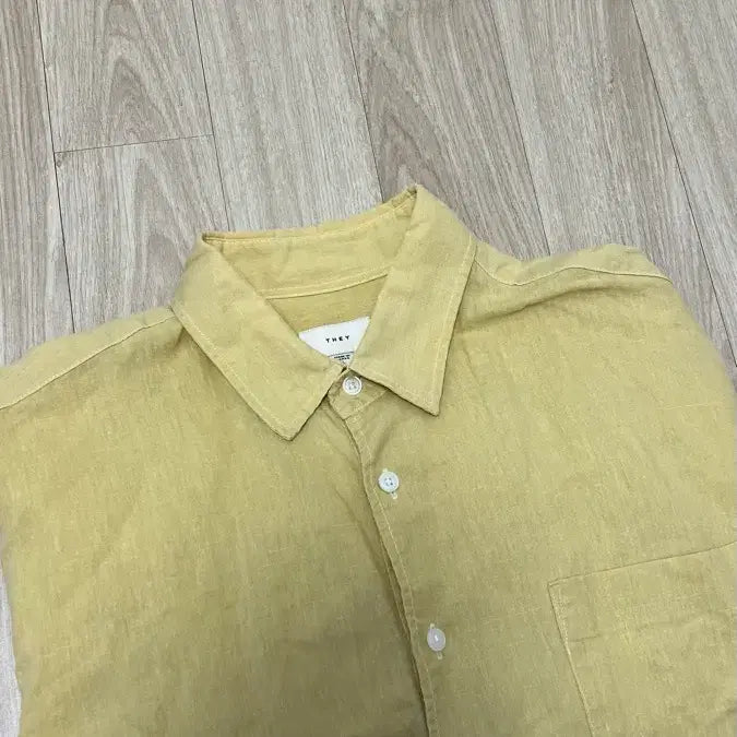 [BUNJANG] THEY Linen Shirt - Yellow - L Size / 남성 THEY 린넨 셔츠 L사이즈 옐로우