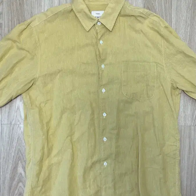 [BUNJANG] THEY Linen Shirt - Yellow - L Size / 남성 THEY 린넨 셔츠 L사이즈 옐로우