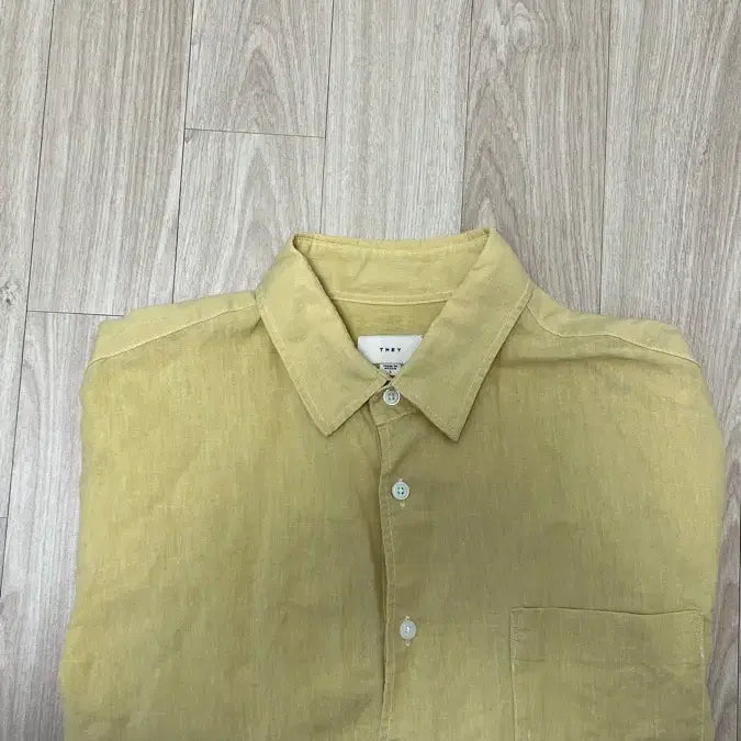 [BUNJANG] THEY Linen Shirt - Yellow - L Size / 남성 THEY 린넨 셔츠 L사이즈 옐로우