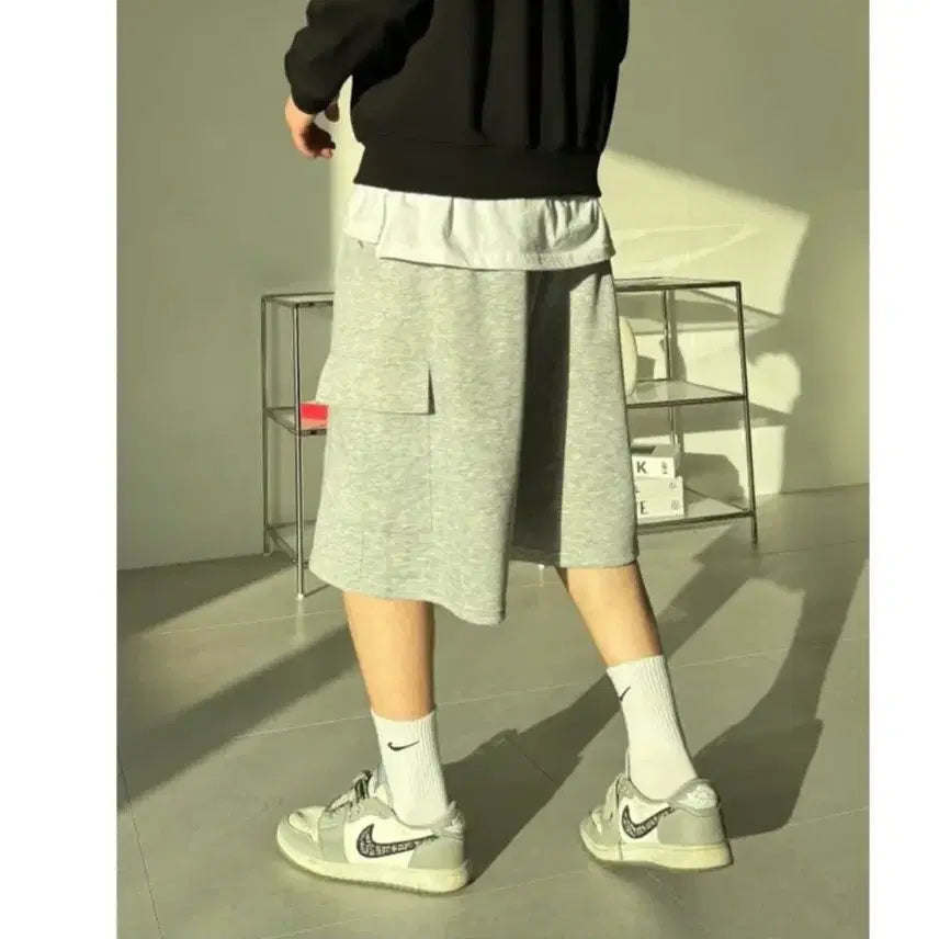 [BUNJANG] Unisex Cargo Bermuda Shorts - Free Size / 남여공용 카고 버뮤다 팬츠 프리사이즈