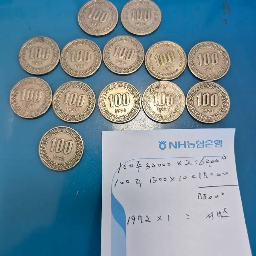 [BUNJANG] Antique Coins 1970s Set / 100주1970년3개1998년1개