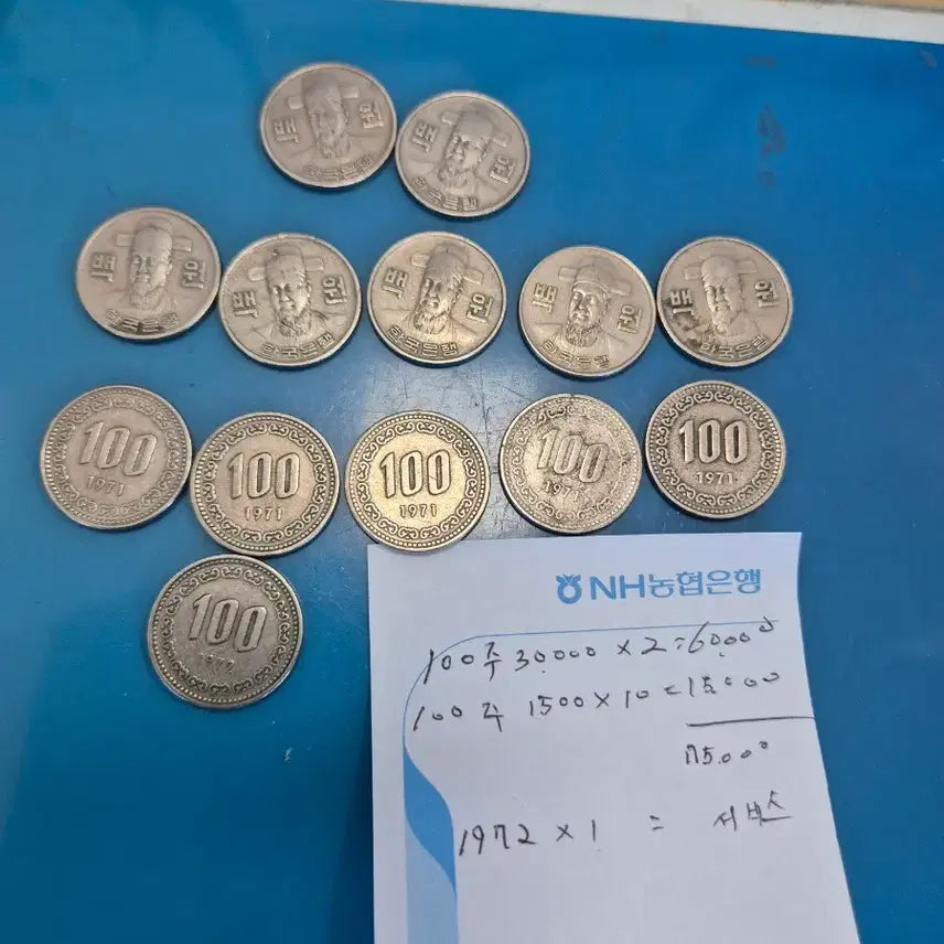 [BUNJANG] Antique Coins 1970s Set / 100주1970년3개1998년1개