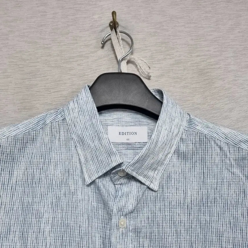 [BUNJANG] EDITION Spandex Striped Short-Sleeve Shirt Men&