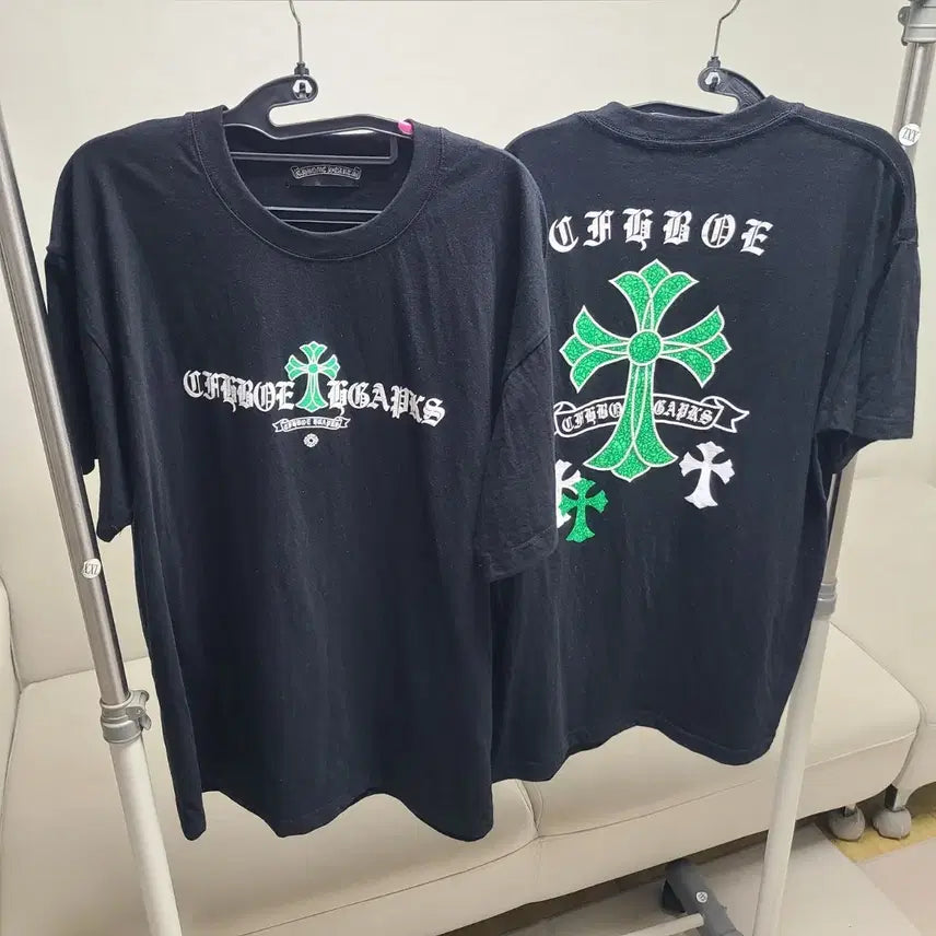 [BUNJANG] Chrome Hearts Green Cross T-Shirt XL / 크롬하츠 그린 크로스 반팔 XL남여새것
