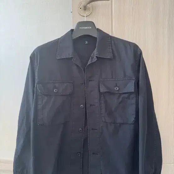 [BUNJANG] GU Wash Utility Shirt Black M / GU 워시 유틸리티 셔츠 블랙 M사이즈