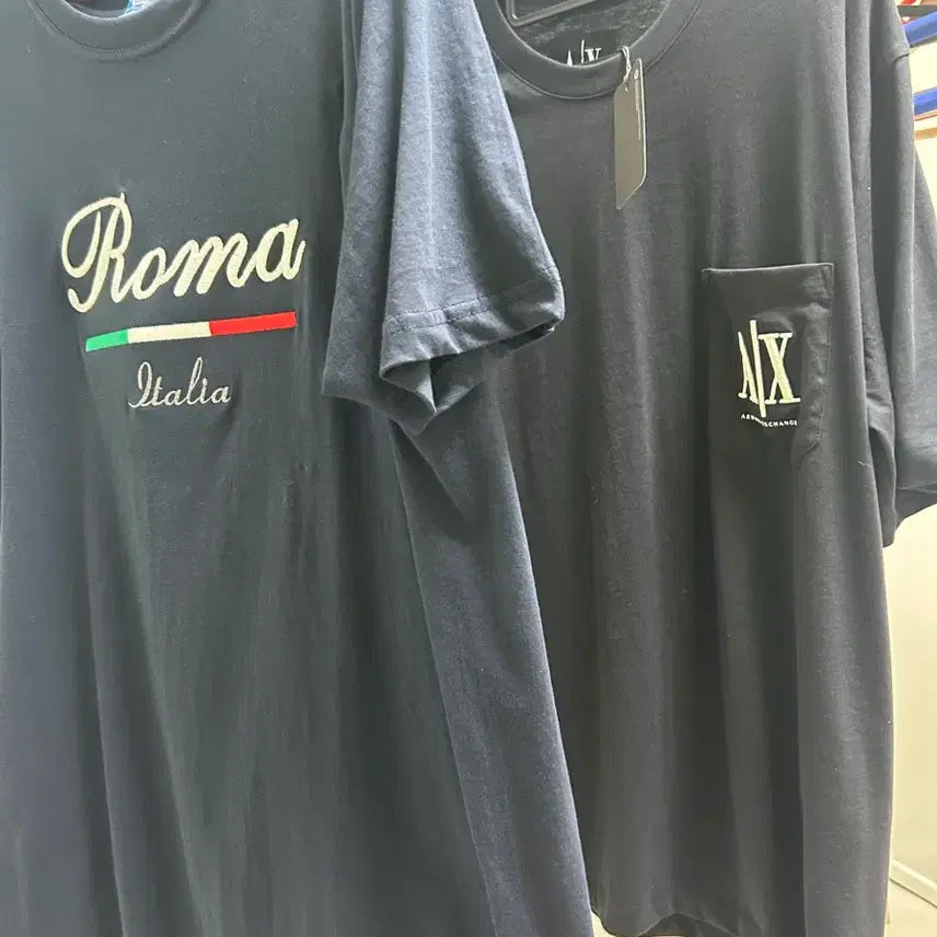 [BUNJANG] Armani Exchange AX/Roma T-shirts - Navy - Bundle Set / 알마니 익스체인지 AX 티셔츠 / Roma 티셔츠 네이