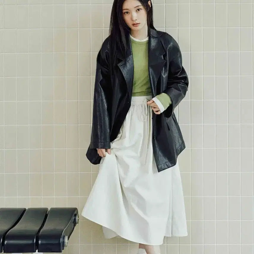[BUNJANG] 온앤온 블랙 레더 자켓 / 온앤온 블랙 레더 자켓